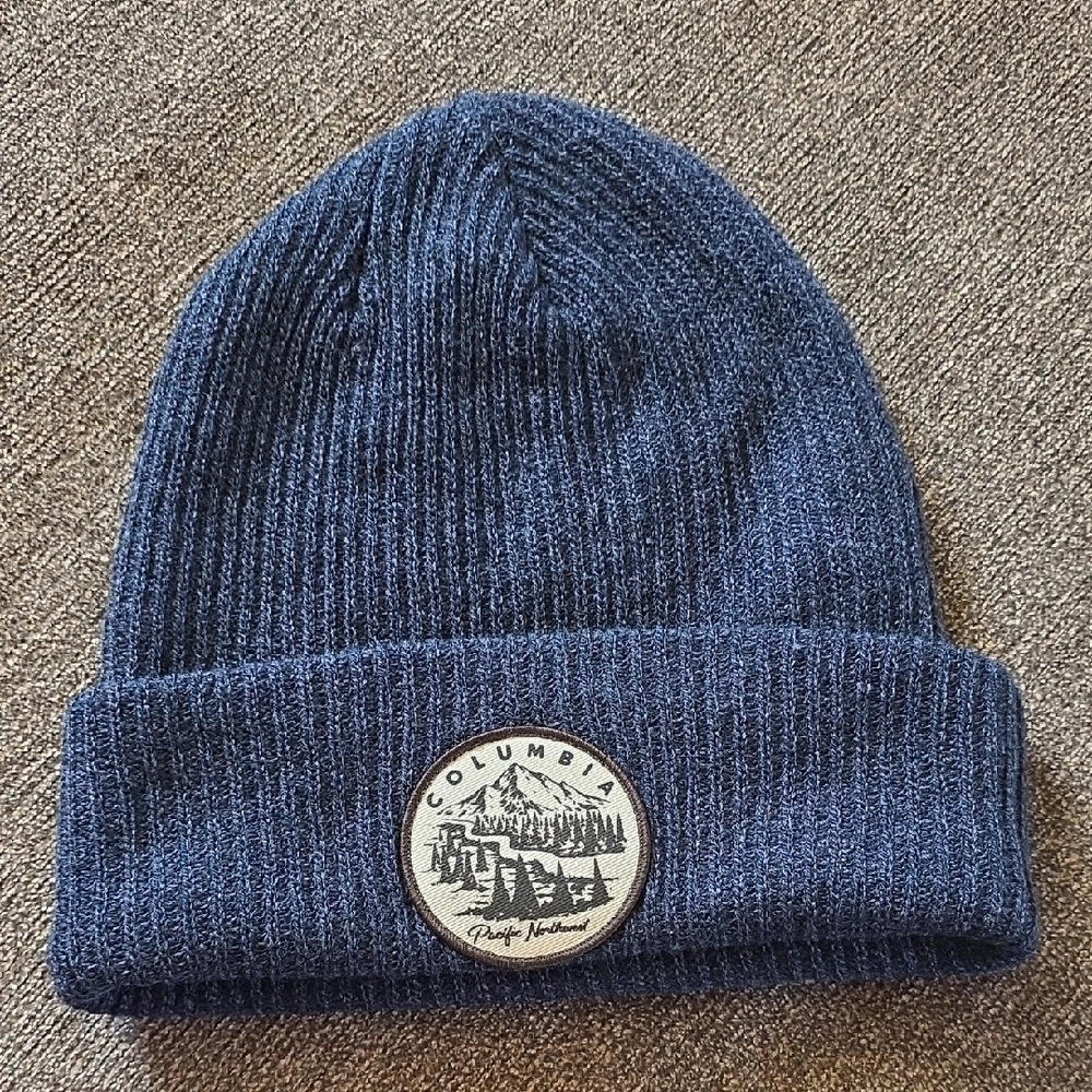 Columbia Navy Ribbed Beanie